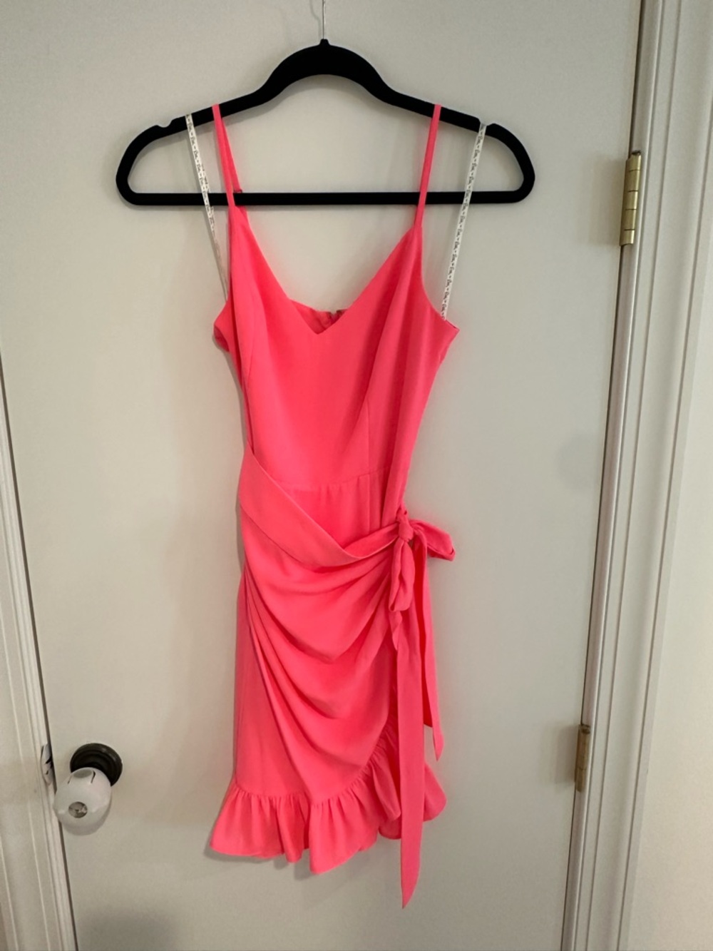 Lilly Pulitzer Neon Pink Spaghetti-Strap Wrap Mini Dress